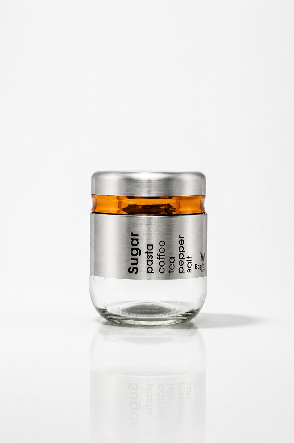 Glass Spice Storage Jar with Steel Sleeve